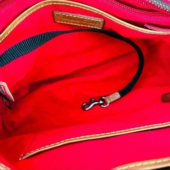 Dooney & Bourke Pebbled Grain Leather Front Pocket Crossbody/Satchel in Burgundy - Picture 12 of 16